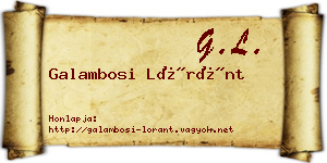 Galambosi Lóránt névjegykártya