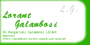 lorant galambosi business card